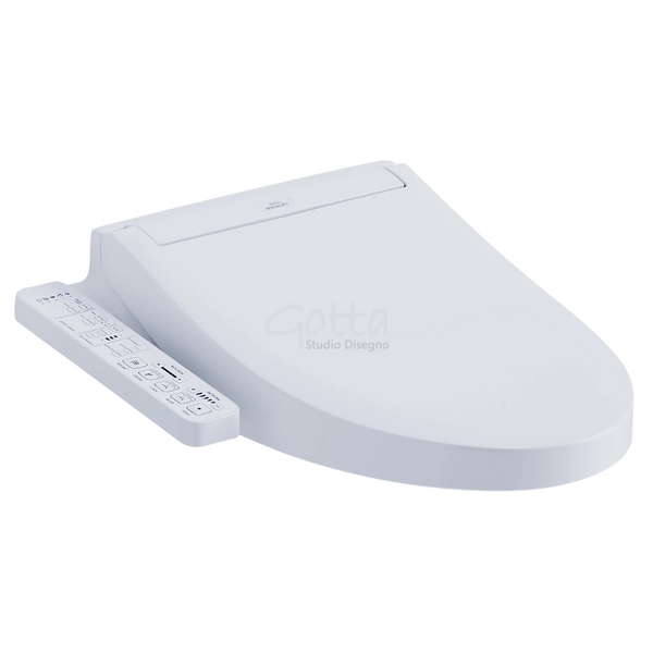 TOTO Washlet® C200 Asiento Electrónico para Inodoro Alargado, Asiento, Lavado y Secado tibios y configurables, Control fijo lateral TOTO SW3074#01