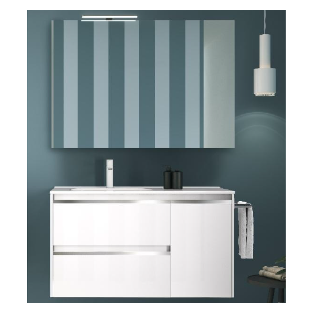 Gabinete Style 90 Royo, Lacado Brillo Gris