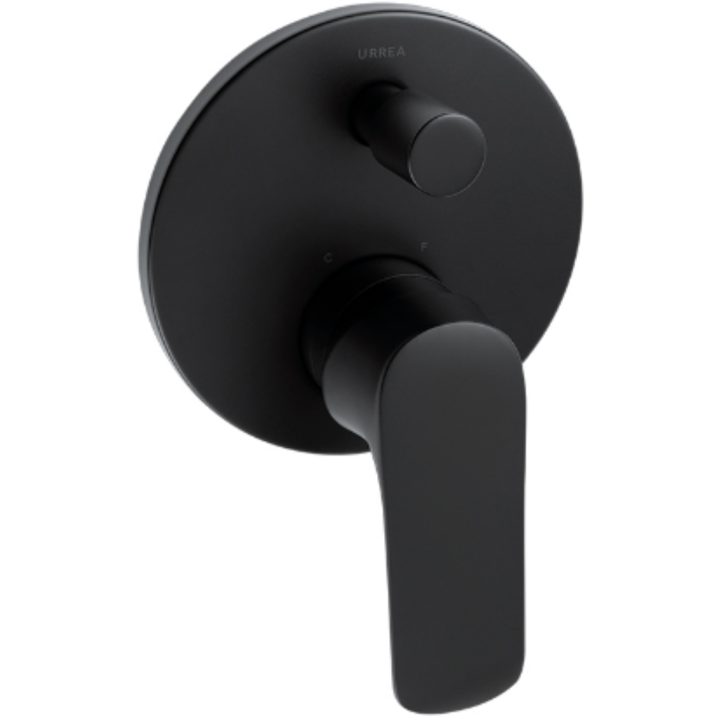 Urrea Monomando con desviador para regadera CASSIAÂ® negro mate