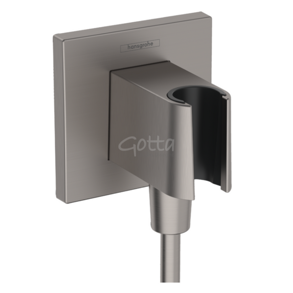 FixFit E Toma de agua con soporte de ducha Cromo Negro Cepillado Hansgrohe 26889340 Essentials