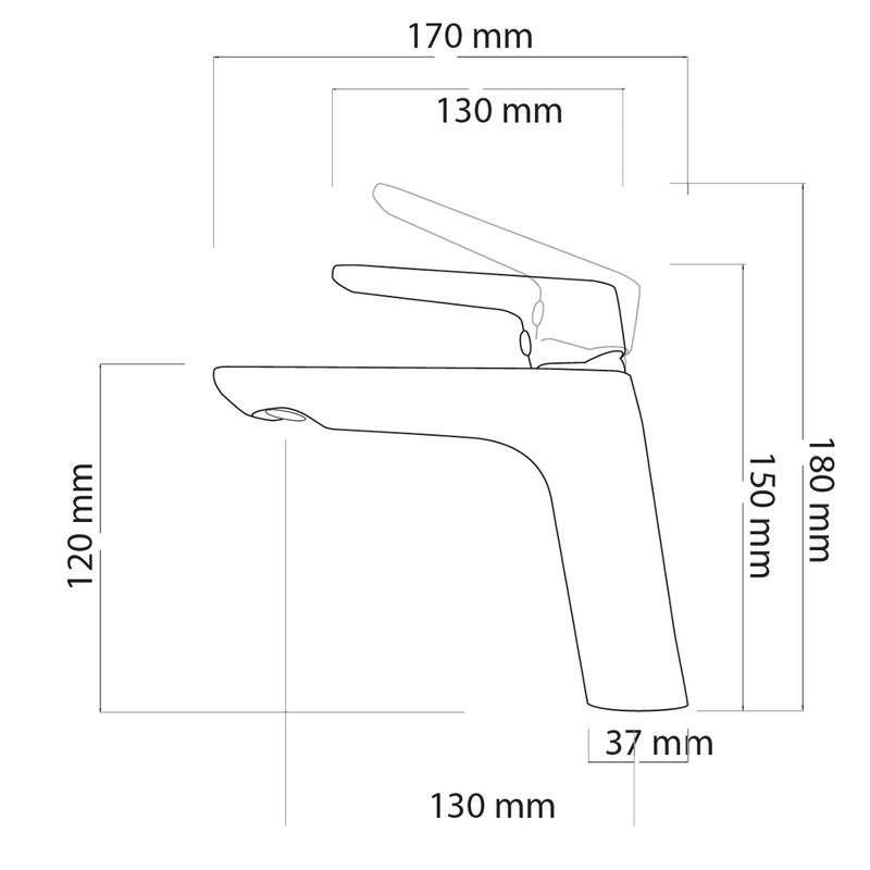 Monomando Corto para Lavabo Cromo Classy Tecnobath TB17.011