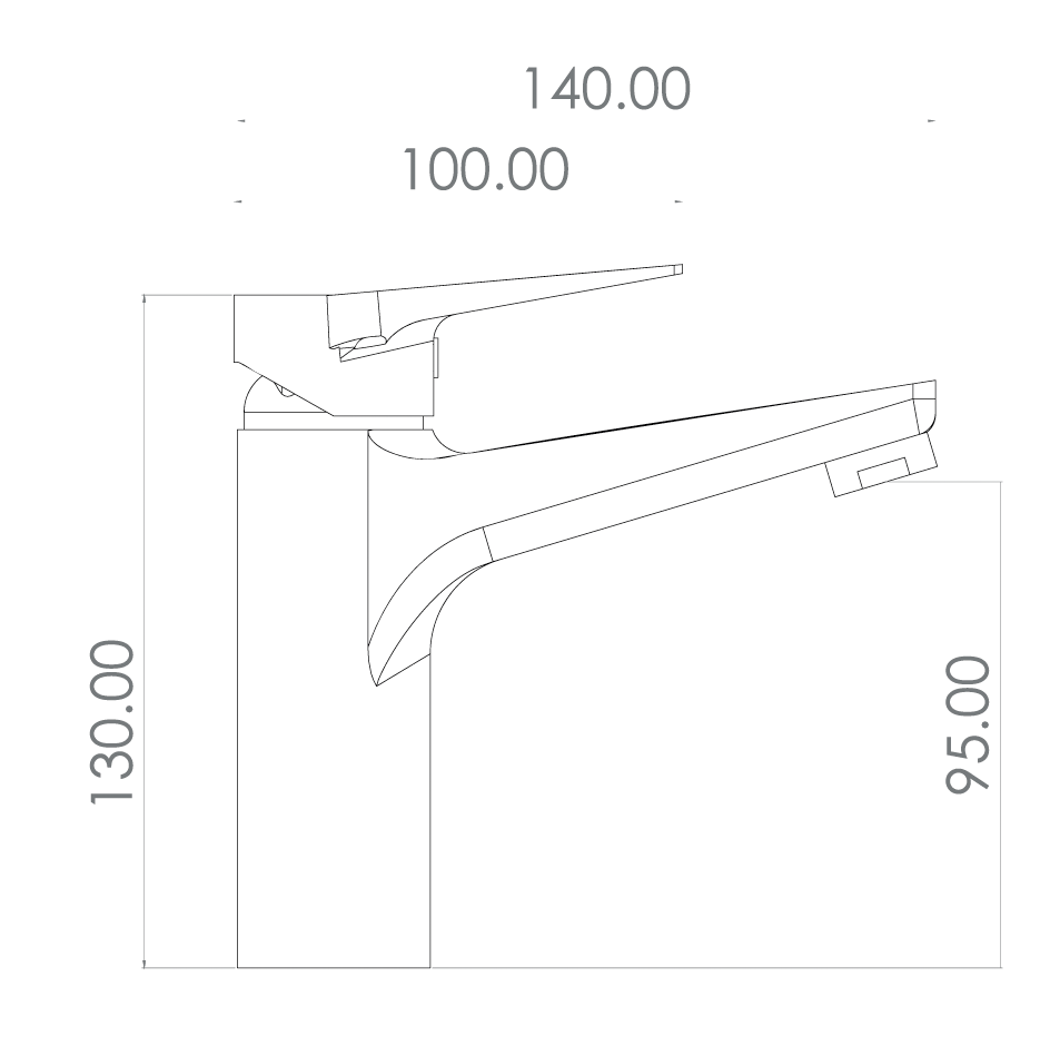 Monomando Corto para Lavabo Negro Mate Contract Basic Tecnobath TB30.011NEGRO