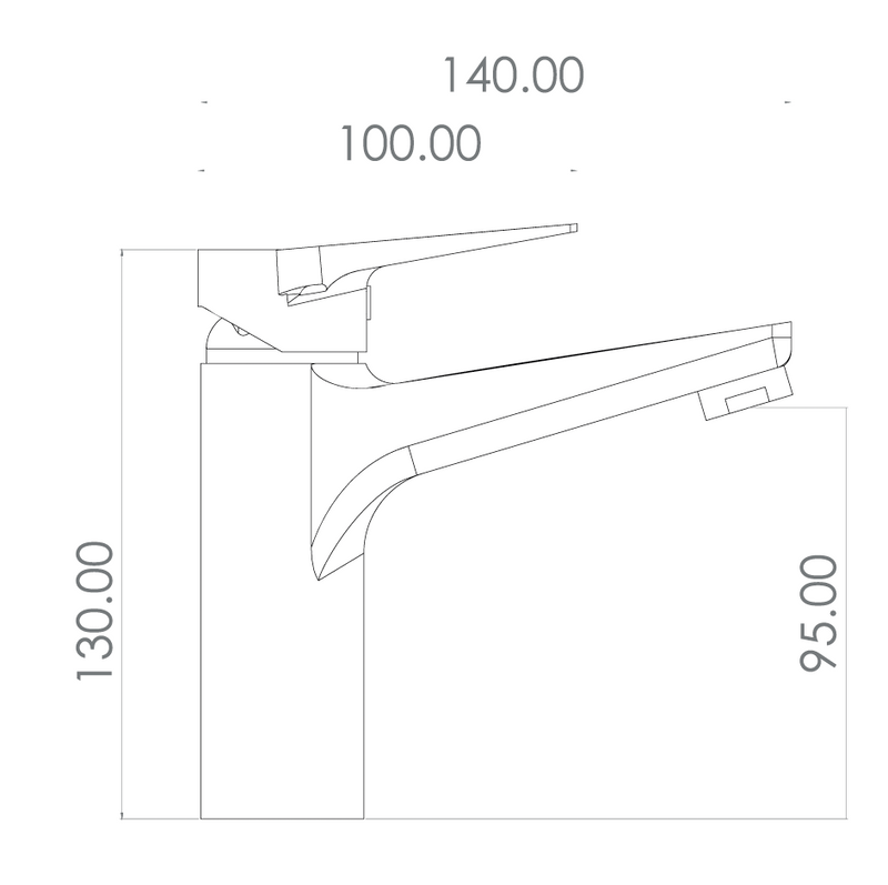 Monomando Corto para Lavabo Negro Mate Contract Basic Tecnobath