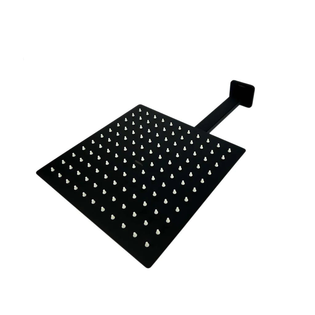 Regadera Cuadrada 25x25 cm con Brazo Negro Mate