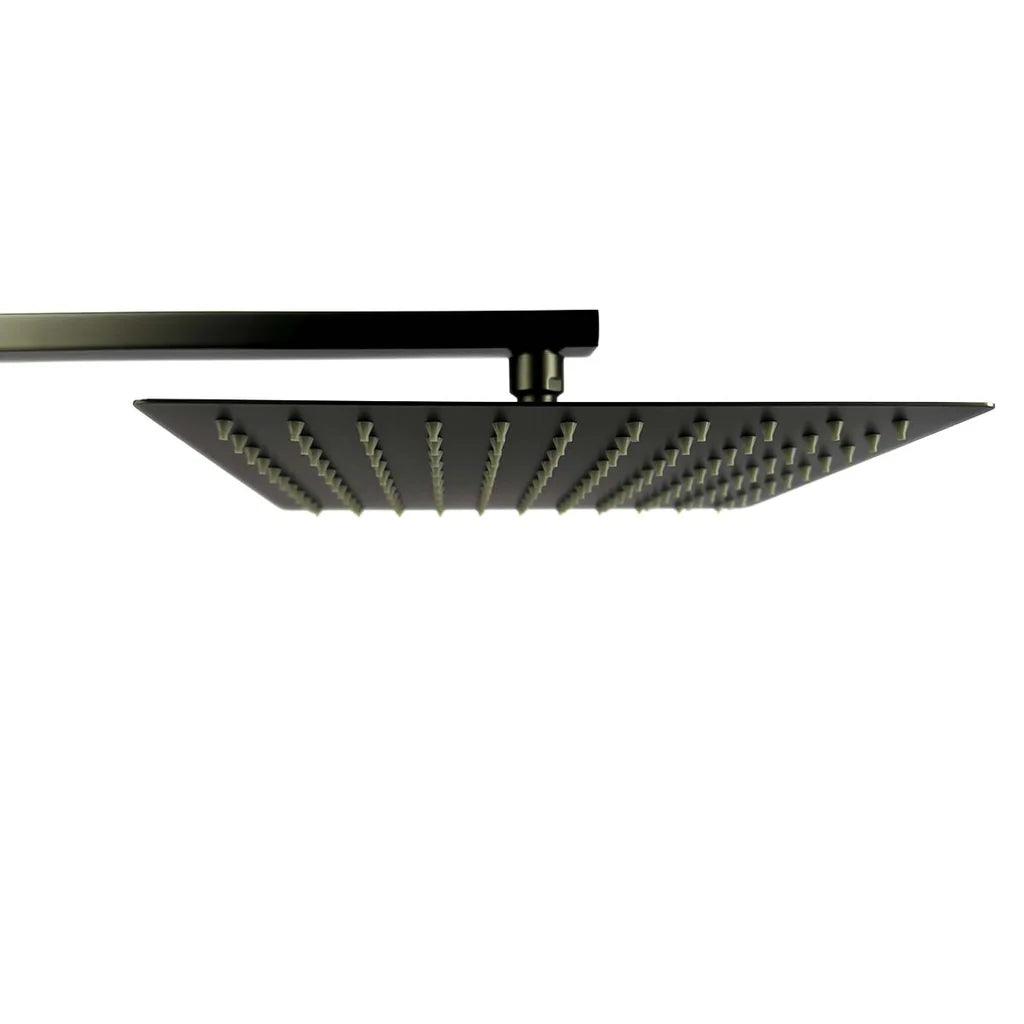 Regadera Cuadrada 25x25 cm con Brazo acabado Gun Metal Tecnobath TB42.902GM