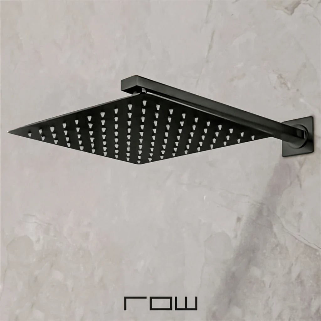 Regadera Cuadrada 25x25 cm con Brazo acabado Gun Metal Tecnobath TB42.902GM