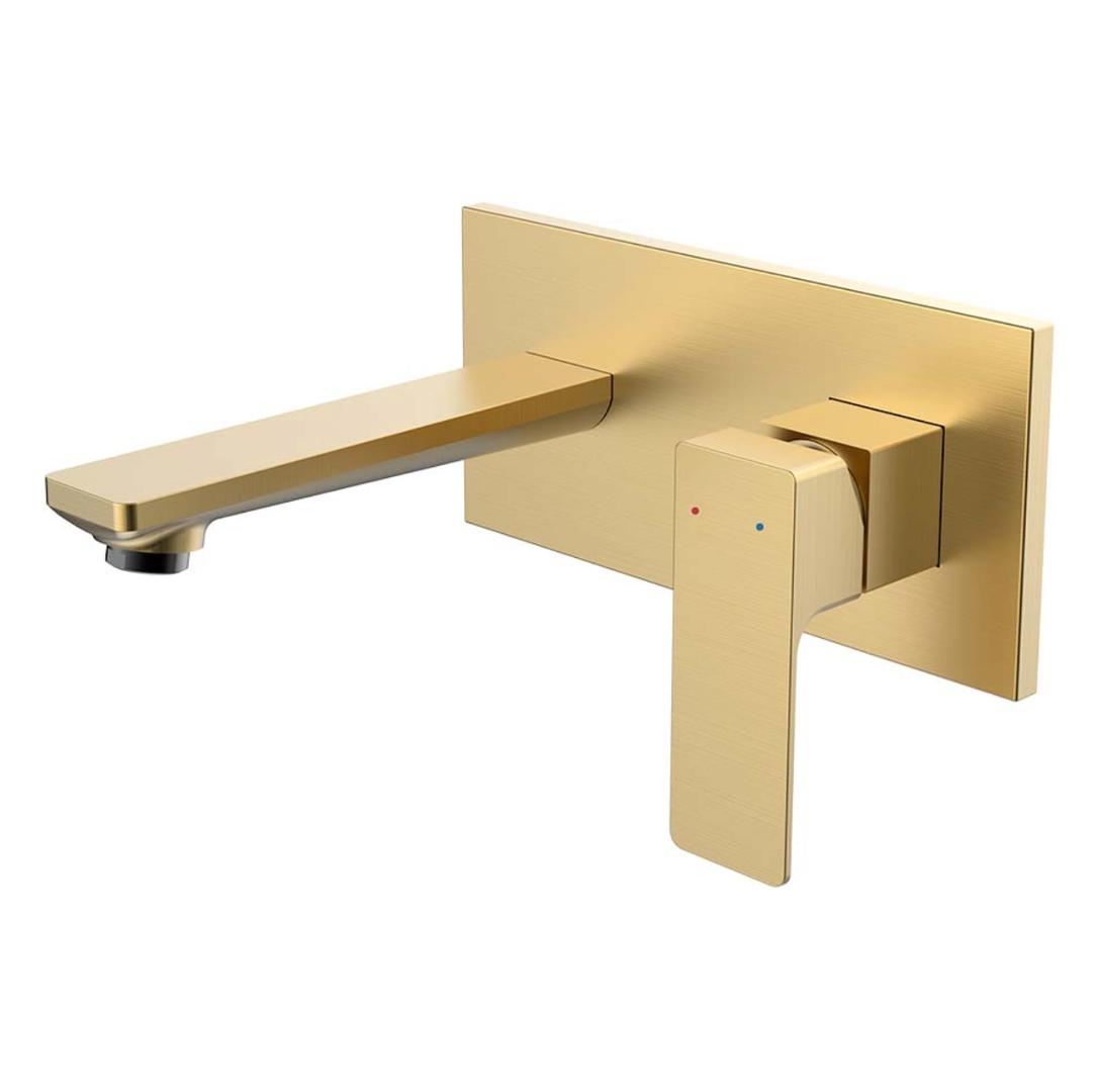 Monomando a Muro para lavabo Oro Cepillado Row Cartucho Cerámico Europeo