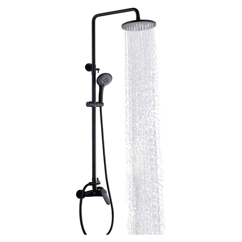 Regadera de Columna con ducha de mano Negro Mate Tecnobath