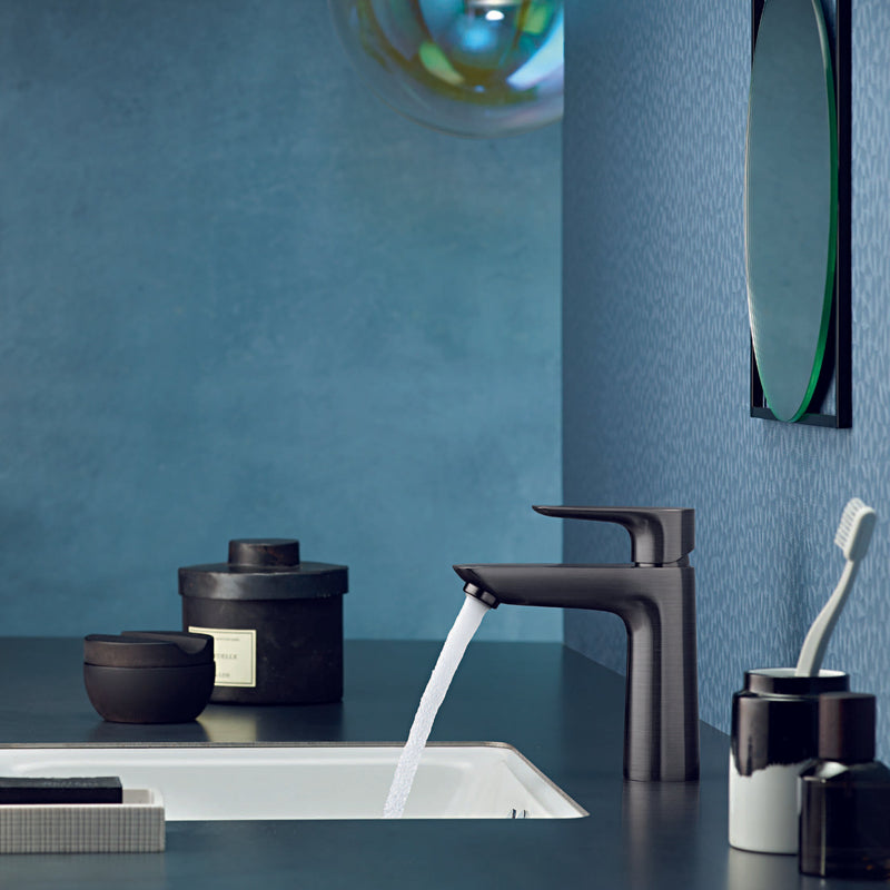 Talis E Monomando de lavabo 110 sin vaciador Cromo Negro Cepillado Hansgrohe 71712340 Essentials