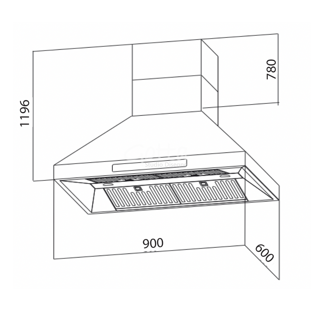 Tecnolam - Profesional Campana de Pared 48" 121.92x69.44 cm. TECNOLAM PWRH48
