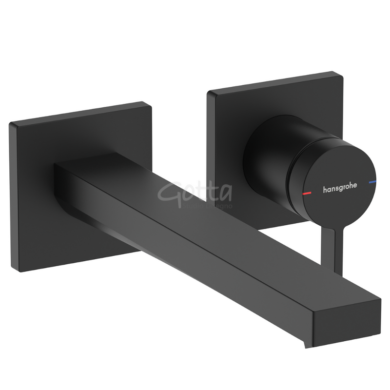 Tecturis E Mezclador monomando de lavabo empotrado con caño 22.5 cm Negro Mate Hansgrohe 73051670 Essentials