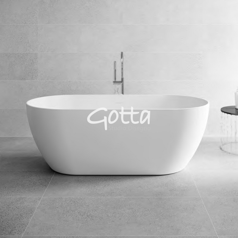 NUKURU - Tina freestanding Ovalada Acrílico Blanco Mate 170x80x57 cm. Producto Español ¡DISPONIBLE PARA ENTREGA INMEDIATA!