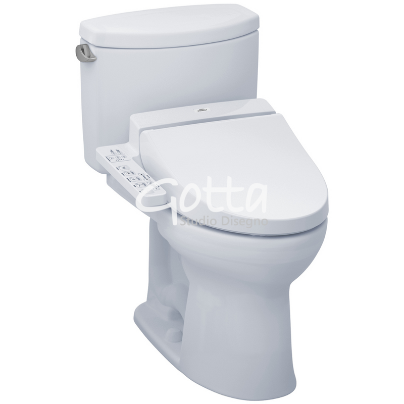 TOTO Drake® II Washlet®+ C100 Two Piece Toilet 1.28 GPF Taza alargada TOTO MW4542034CEFG