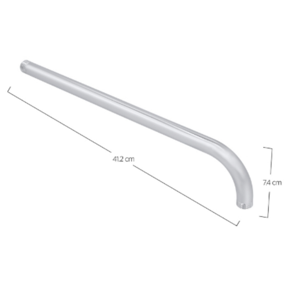 Brazo de regadera recto a pared tubular de 40 cm acabado cromo URREA 2303