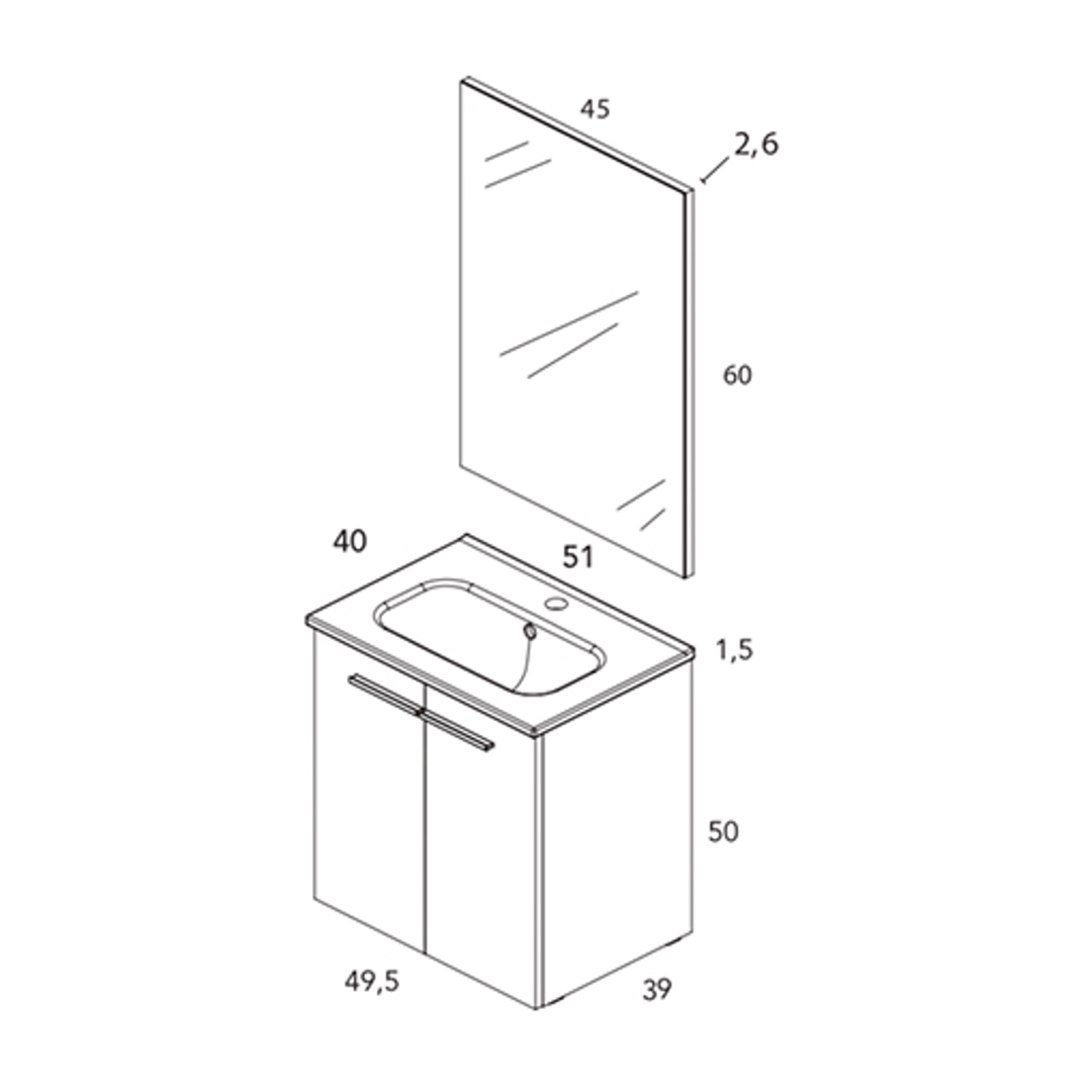 Urban Gabinete para Baño con Puertas Medida 50x35 cm. PRECIOS ESPECIALES PARA PROYECTOS