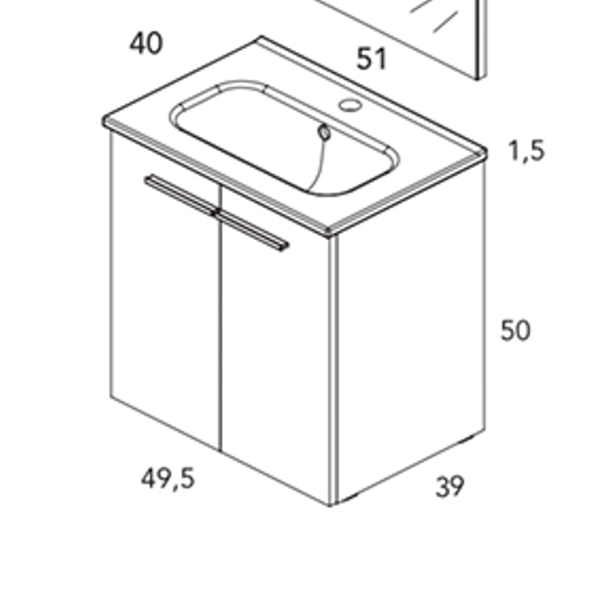 Urban Gabinete para Baño con Puertas Medida 51x40 cm. PRECIOS ESPECIALES PARA PROYECTOS