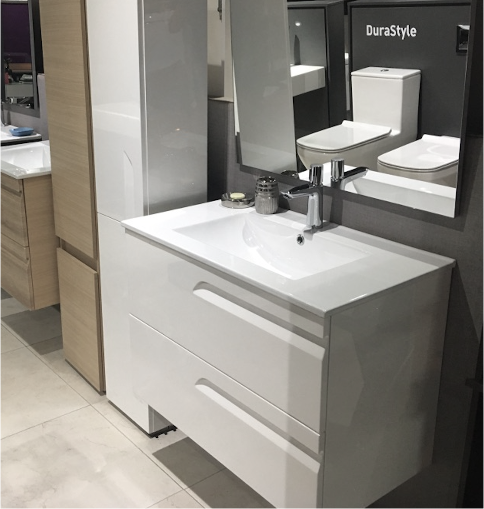 Vitale Gabinete para Baño medidas 60x46 cm Laca Brillo Blanco con Lavabo y Espejo. PRECIOS ESPECIALES PARA PROYECTOS