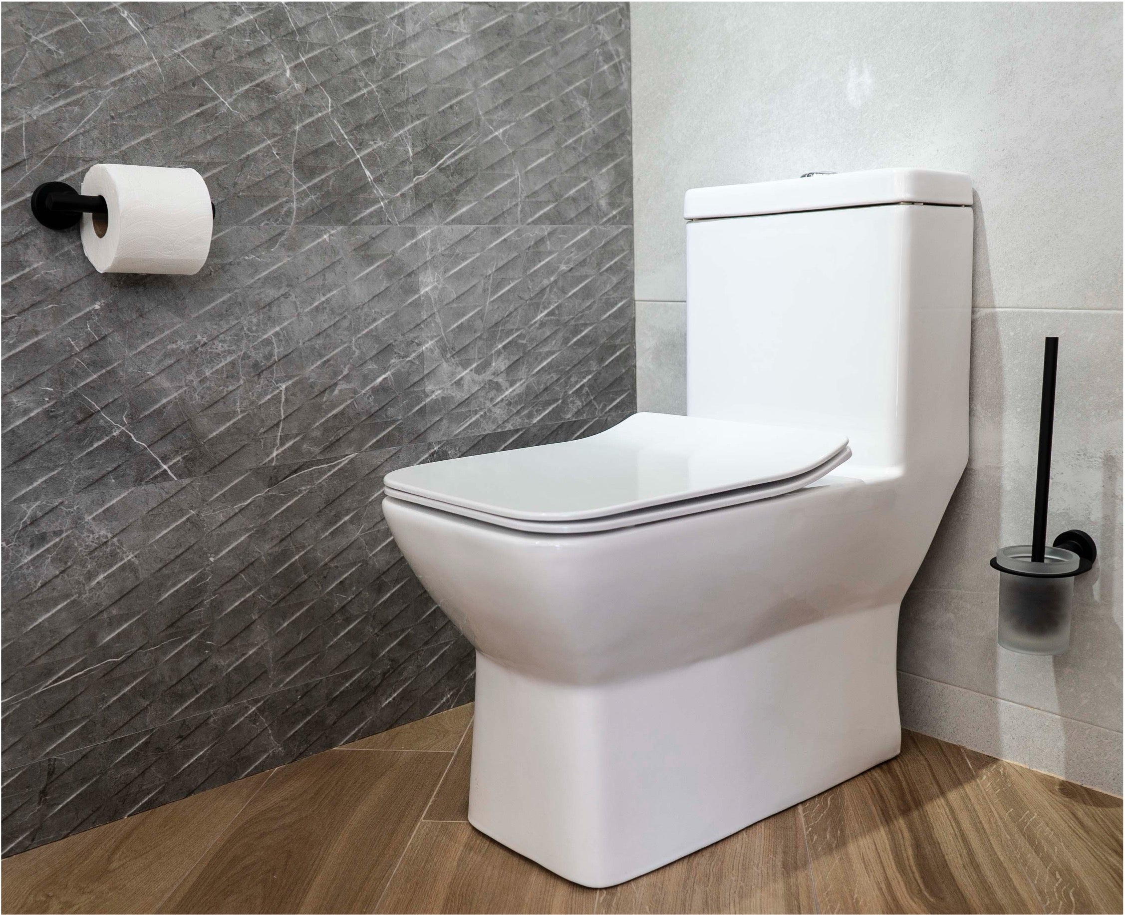 WC One Piece Ahorrador de Agua Trampa Oculta y Asiento Cierre Lento Reforzado