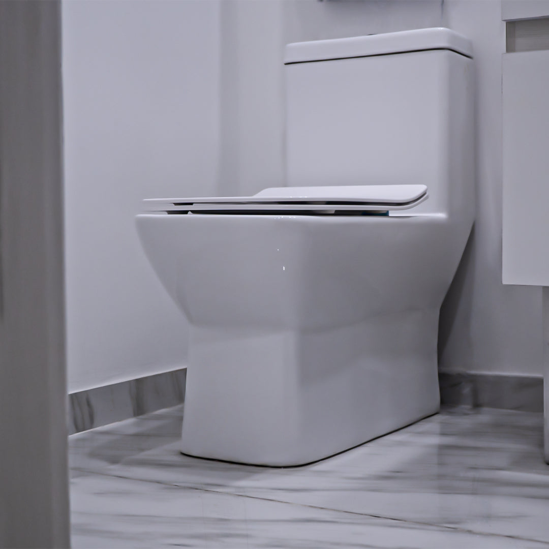 WC One Piece Ahorrador de Agua Trampa Oculta y Asiento Cierre Lento Reforzado