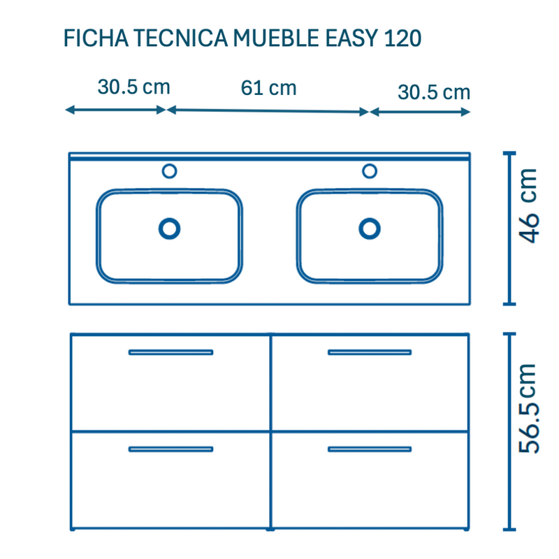 Easy Gabinete para baño - 3 medidas / 3 acabados a elegir