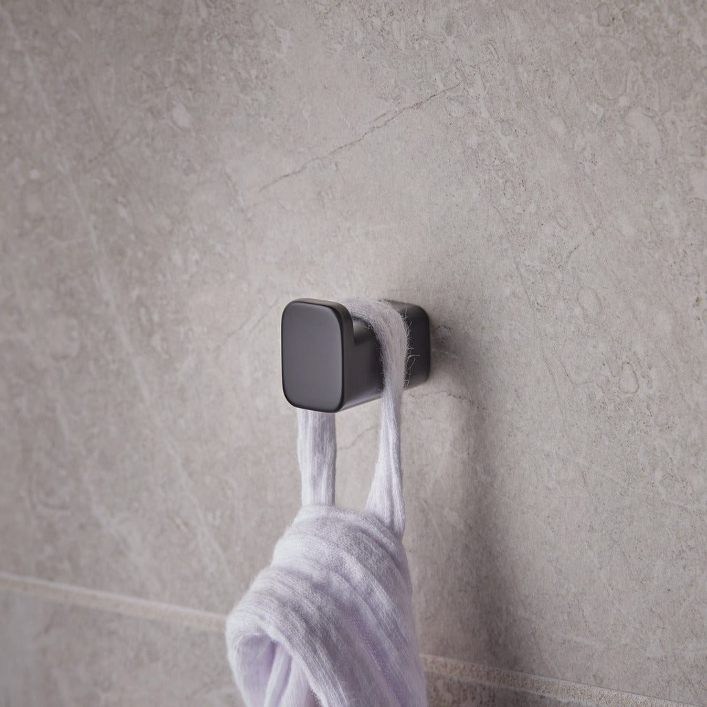 Addstoris Percha Sencilla Latón Cromo Negro Cepillado Hansgrohe 41742340 Essentials