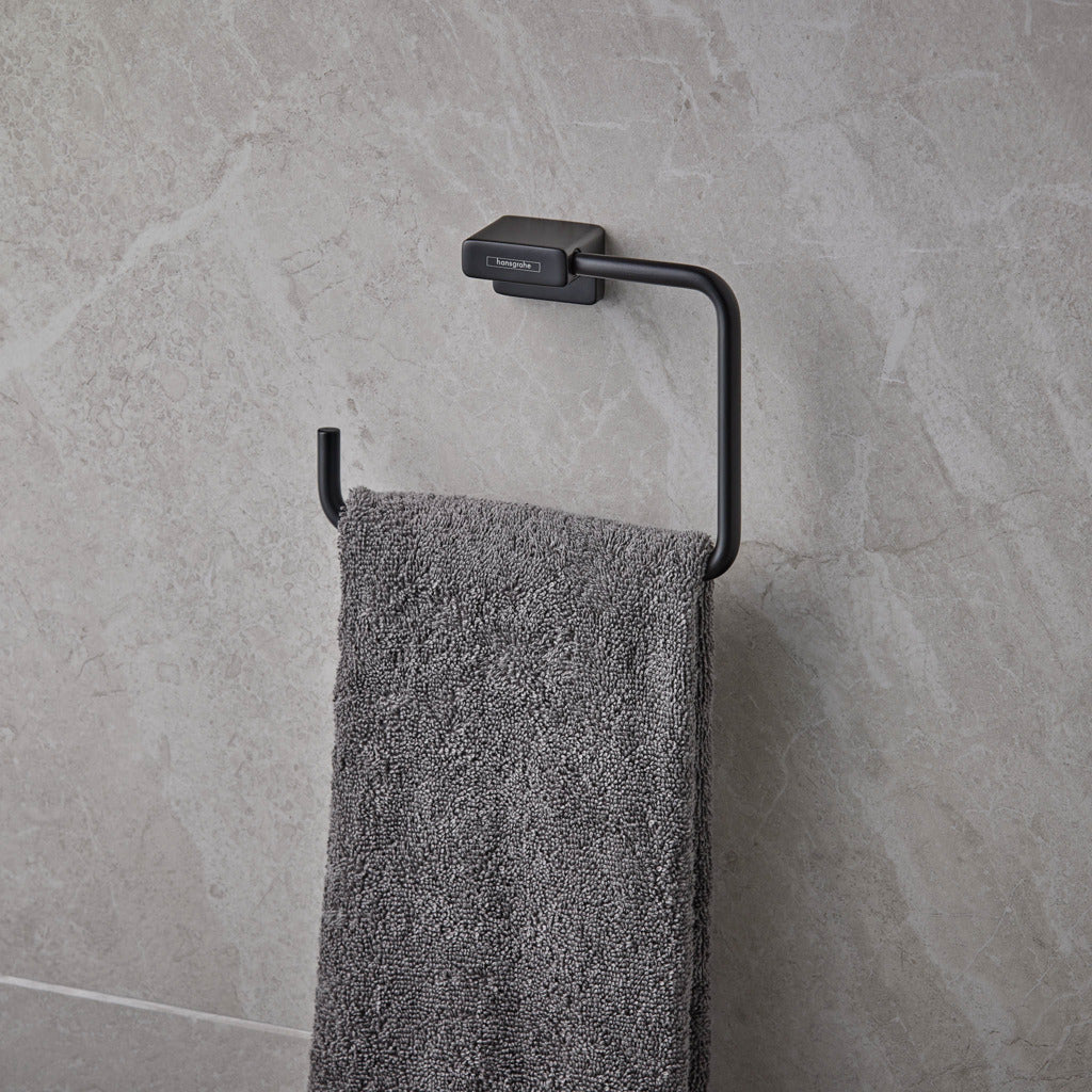 Addstoris Toallero de Argolla Negro Mate Hansgrohe 41754670 Essentials