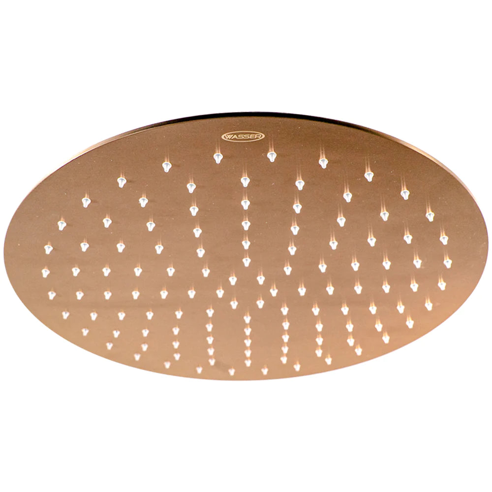 Regadera Redonda de Lluvia Diámetro 40 cm Acero Inoxidable acabado Oro Rosa