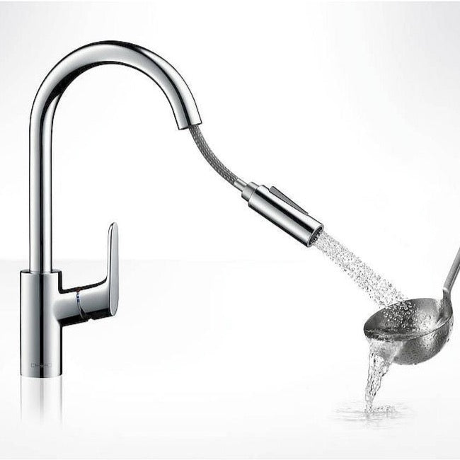 Monomando de Cocina Extraíble 2jet M41 Cromo Focus 240 Hansgrohe 31815000