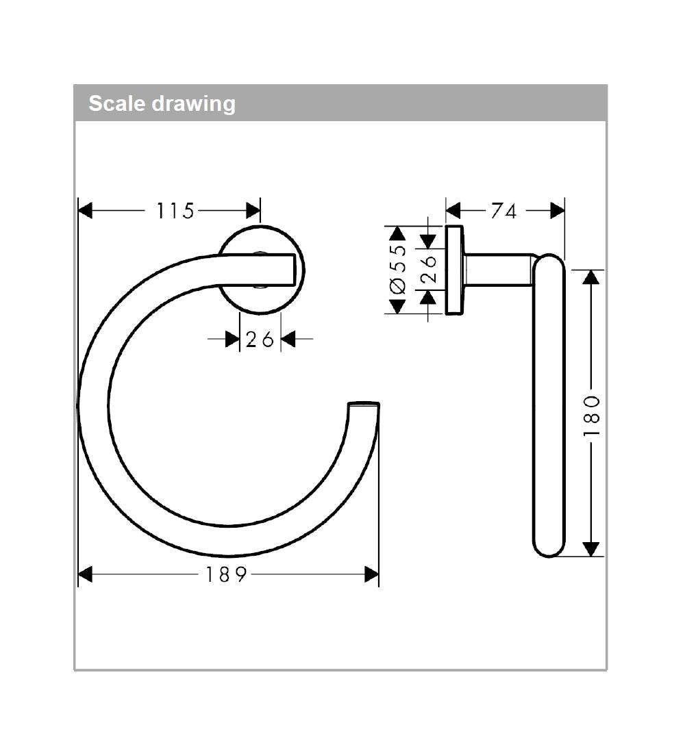 Toallero de Argolla Cromo Logis Universal Hansgrohe 41724000