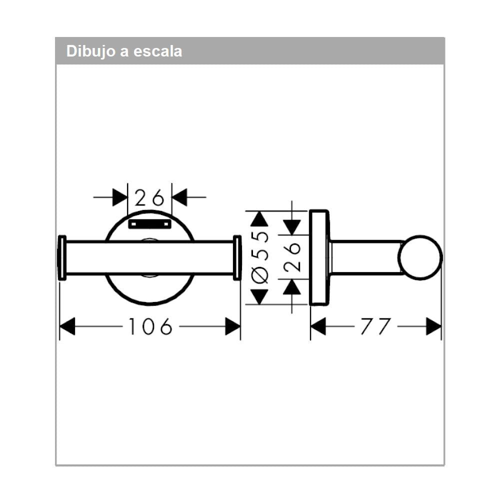Percha Doble Cromo Logis Universal Hansgrohe 41725000