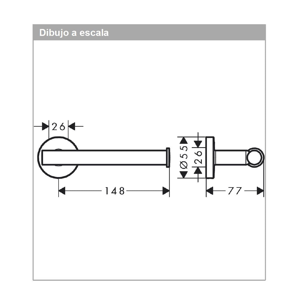 Portarollo Cromo Logis Universal Hansgrohe 41726000 Essentials